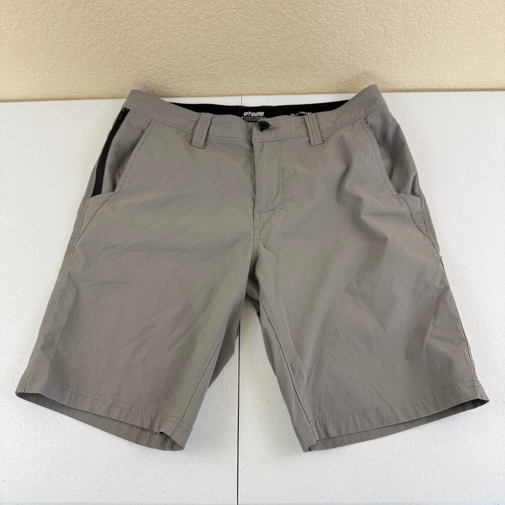 Off The Grid Shorts Mens 34 Gray Over N Out Stretch Hiking Casual Outdoor
